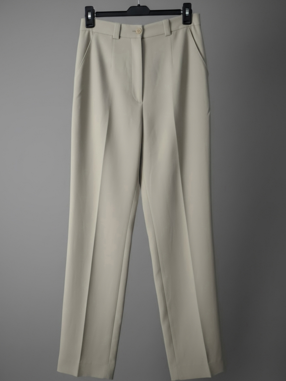 Womans Giorgio Armani Tailored High-Rise Straight Trousers in Nude-Cream